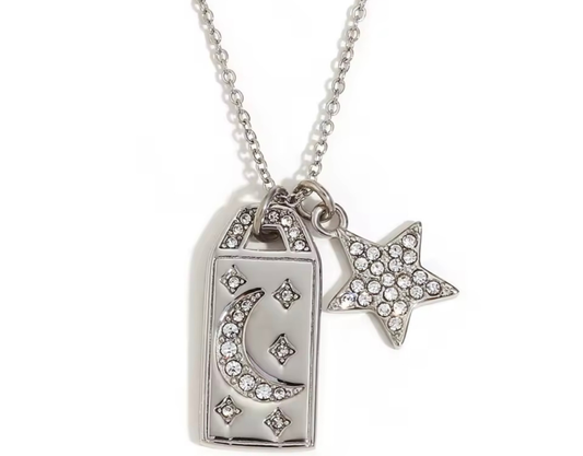 Collar Celeste plateado