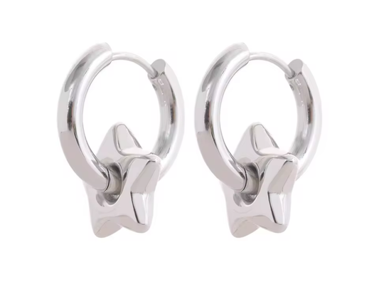 Aretes Arís plateados